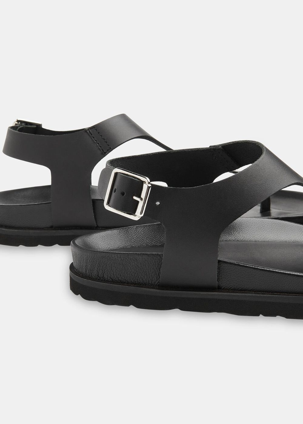 Whistles Simmi Toe Post Sandals Black | US-97801ZPUB