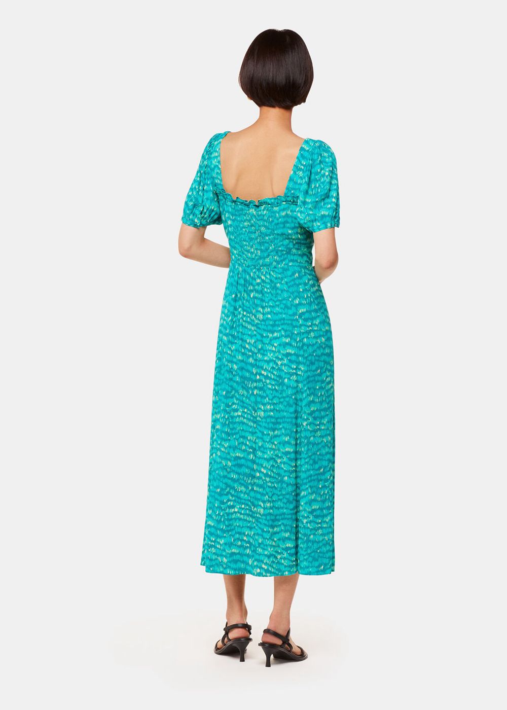 Whistles Sketched Grass Midi Dress Green / Multicolor | US-53268MNUS