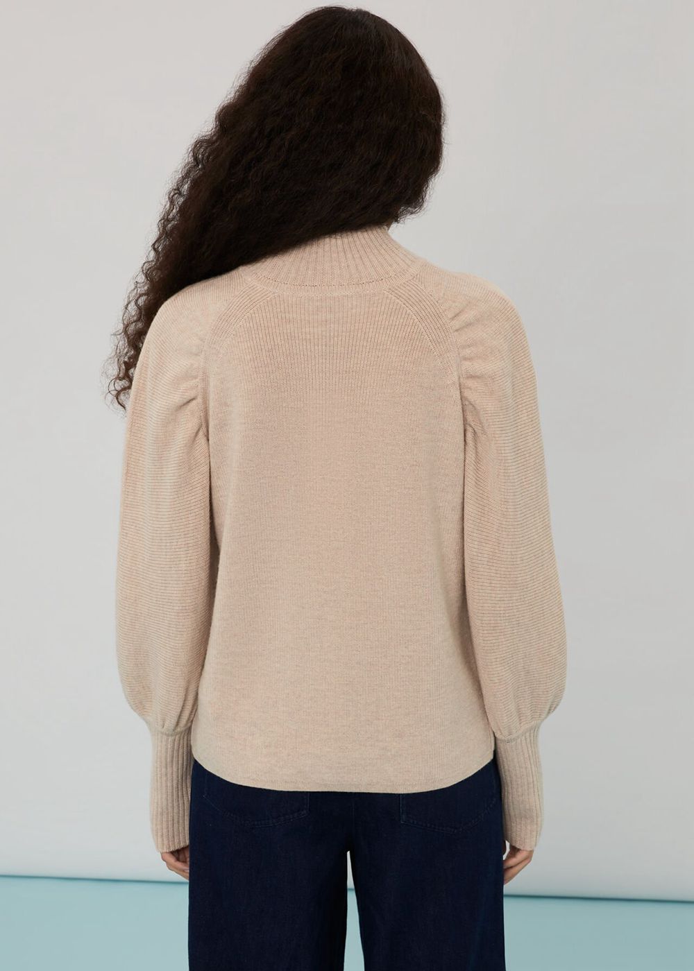 Whistles Sleeve Detail Fashioned Knitwear Beige | US-14329PWOB