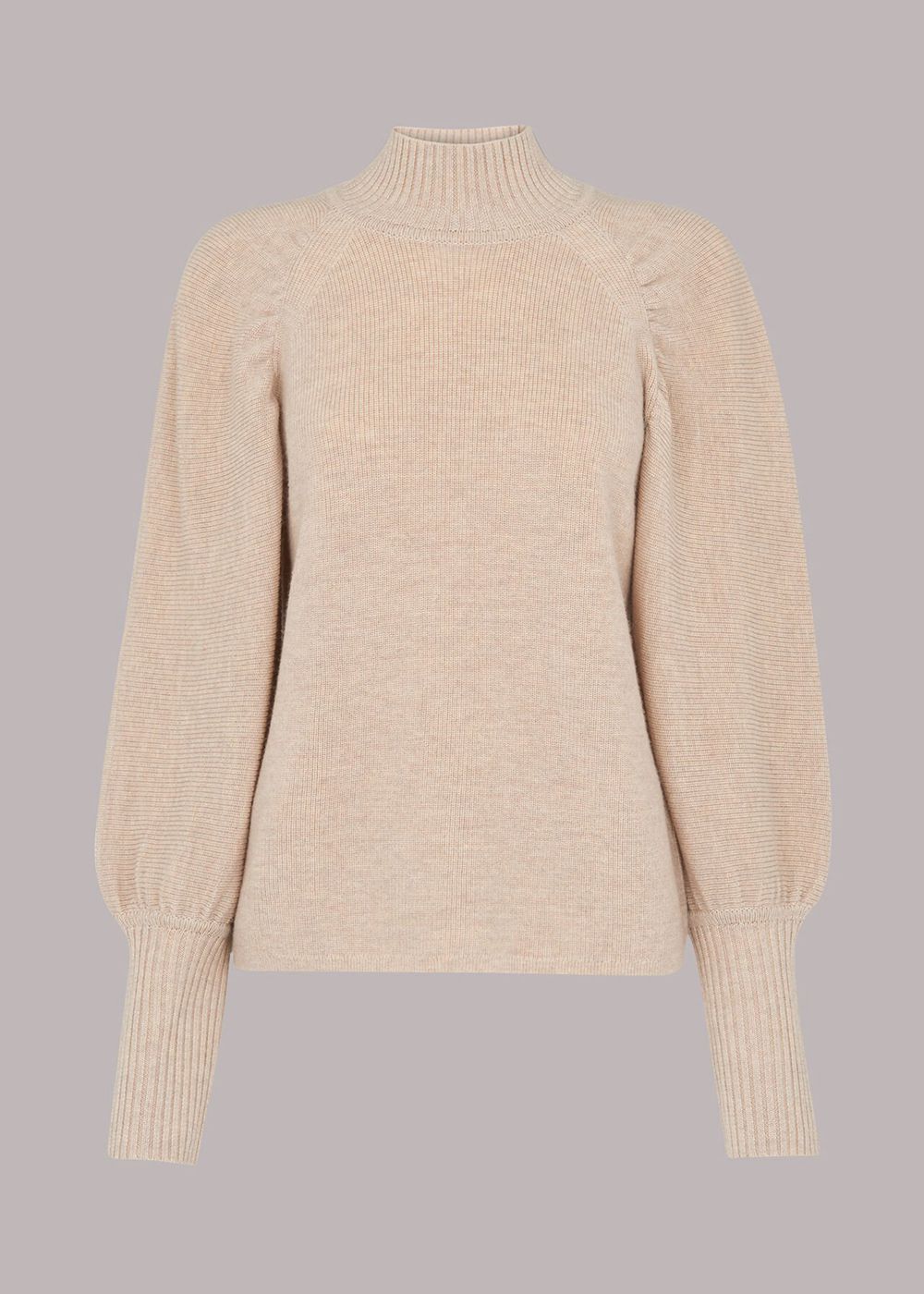 Whistles Sleeve Detail Fashioned Knitwear Beige | US-14329PWOB