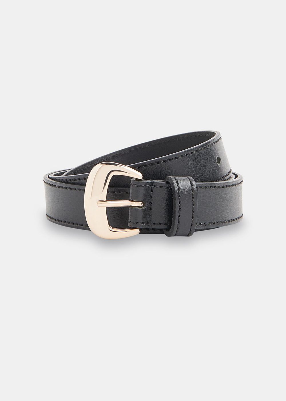 Whistles Slim Belt Black | US-68917QMDR