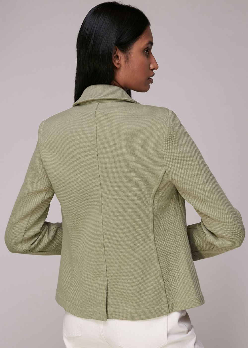 Whistles Slim Fit Jersey Jacket Khaki | US-97682GQKJ