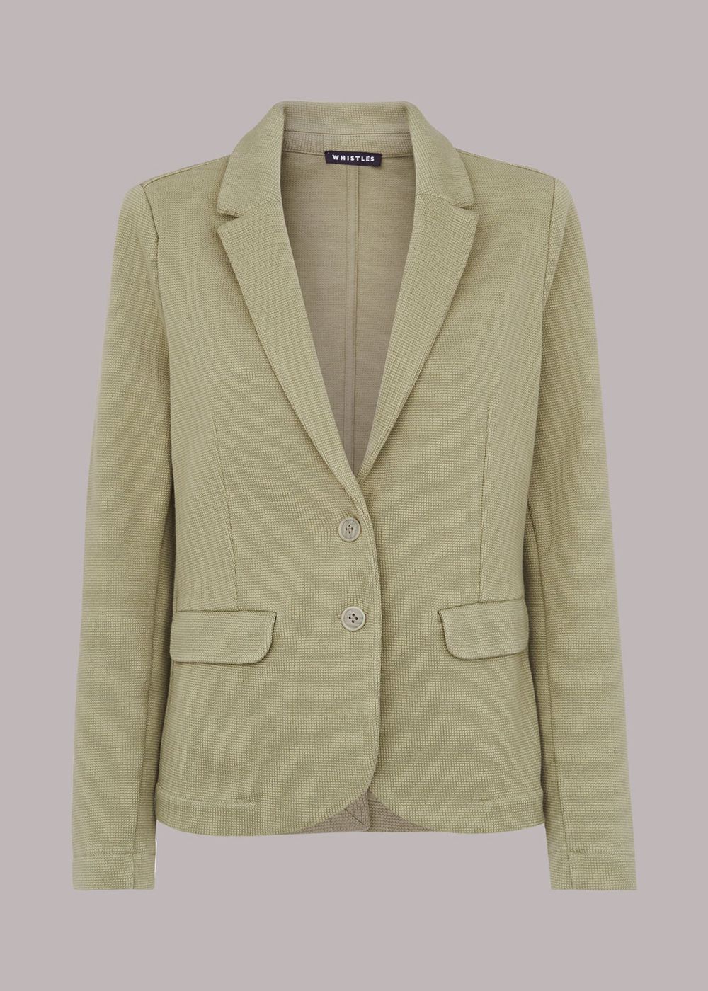 Whistles Slim Fit Jersey Jacket Khaki | US-97682GQKJ