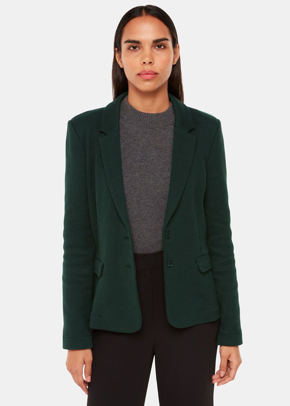 Whistles Slim Jersey Jacket Green | US-73984BRSA