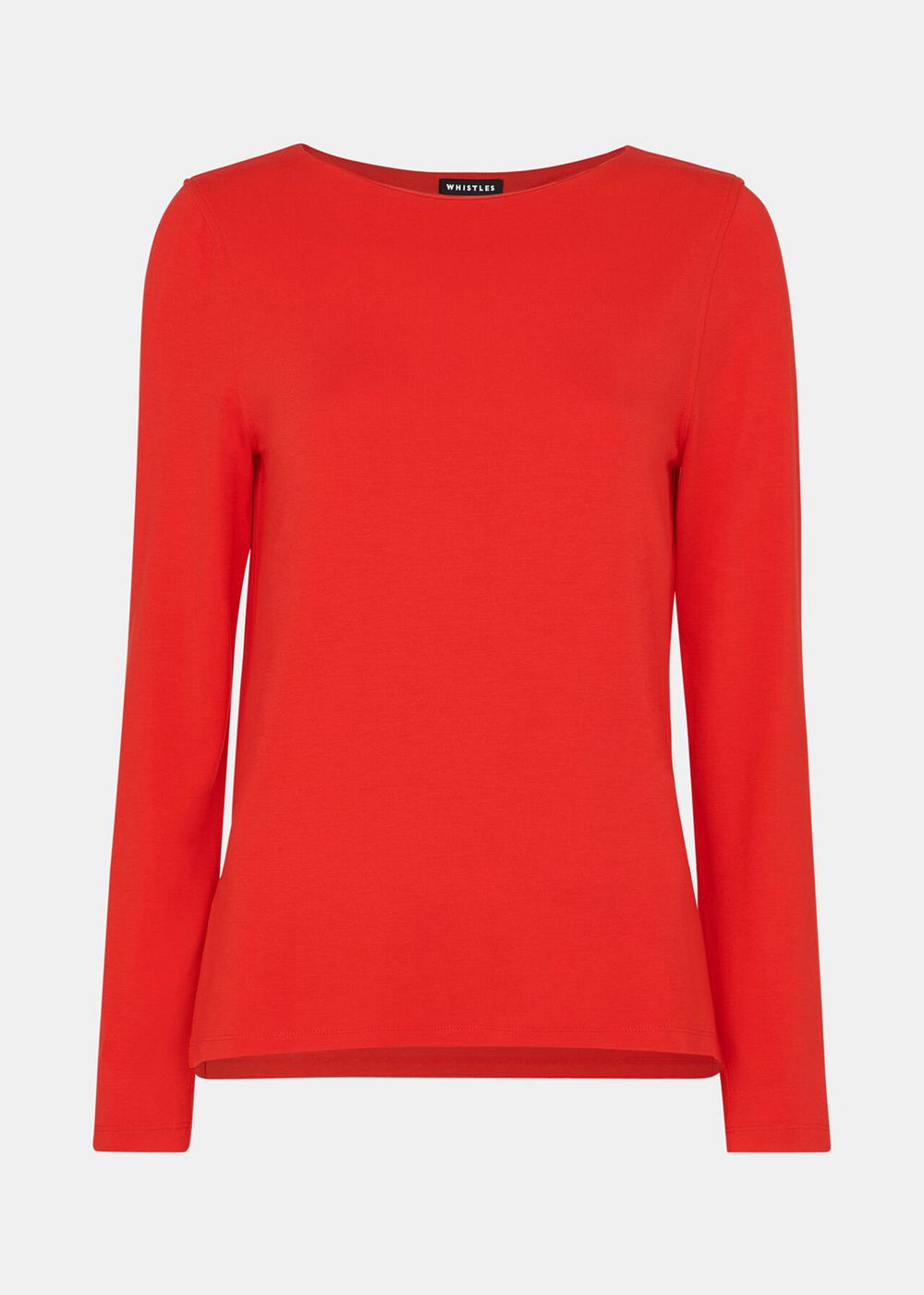 Whistles Slim Straight Neck Jersey Top Red | US-42073EZKC