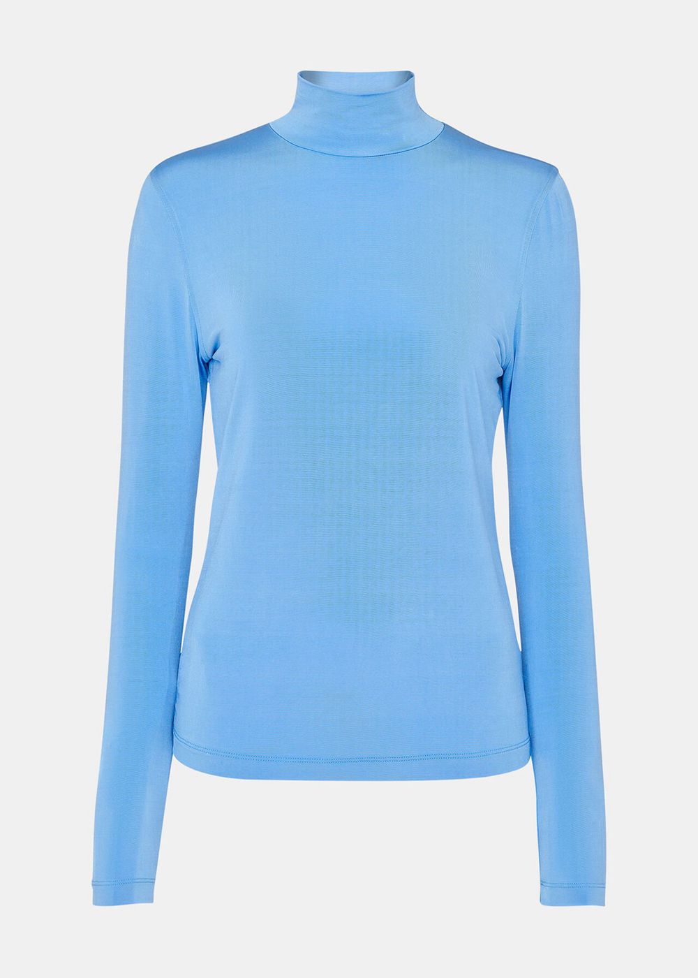 Whistles Slinky High Neck Top Blue | US-84017RTLJ