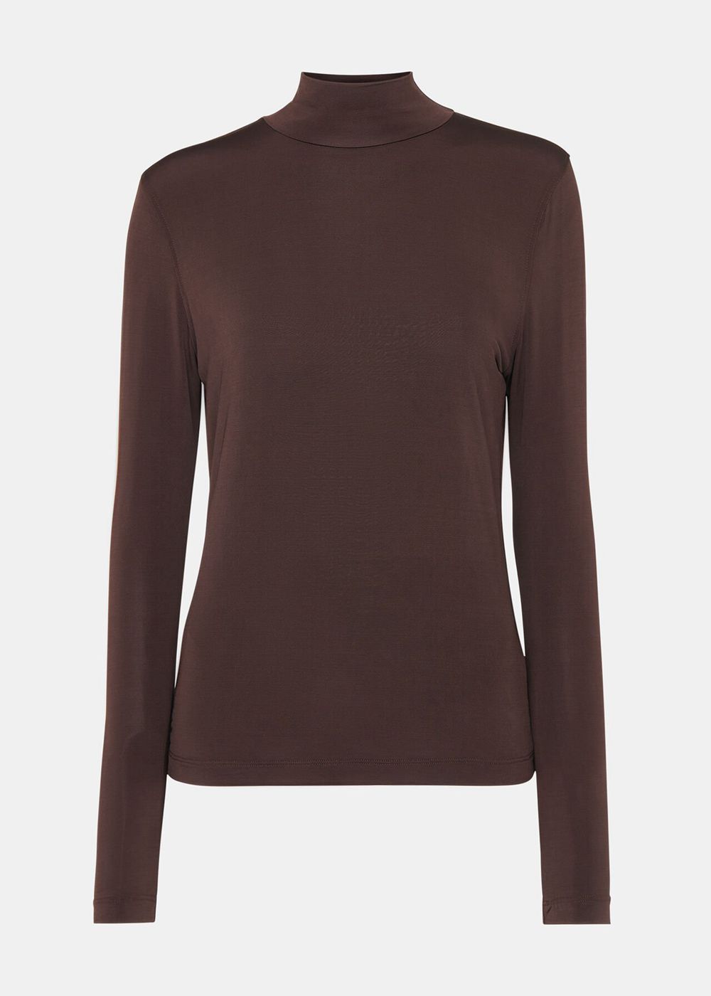 Whistles Slinky High Neck Top Chocolate | US-24751DLJF