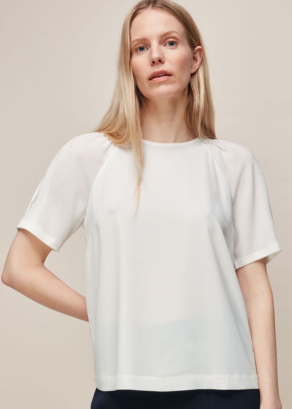 Whistles Smocked Shoulder Shell Top White | US-97612NKZC