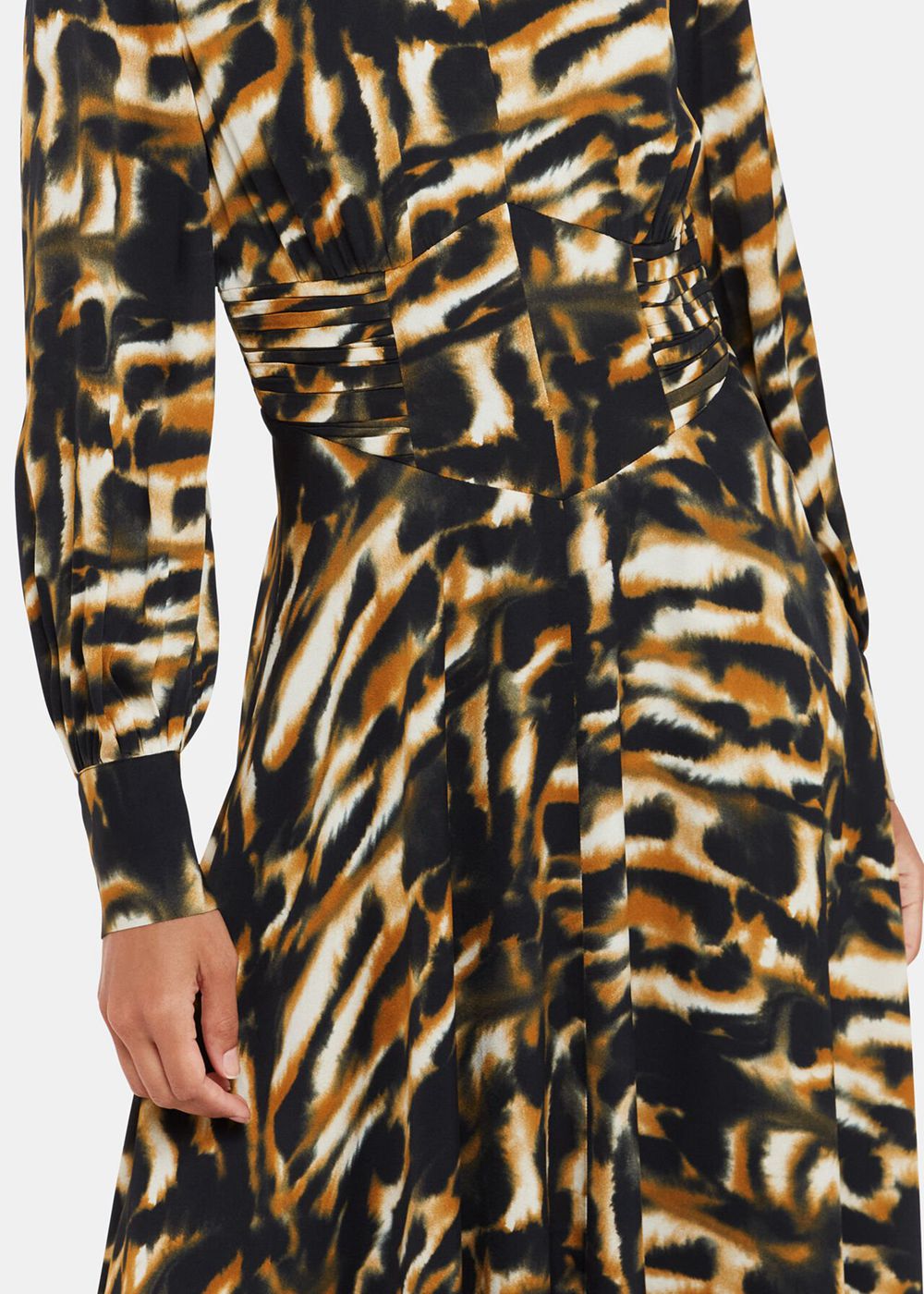 Whistles Smoke Print Gathered Dress Multicolor | US-90746WKNY