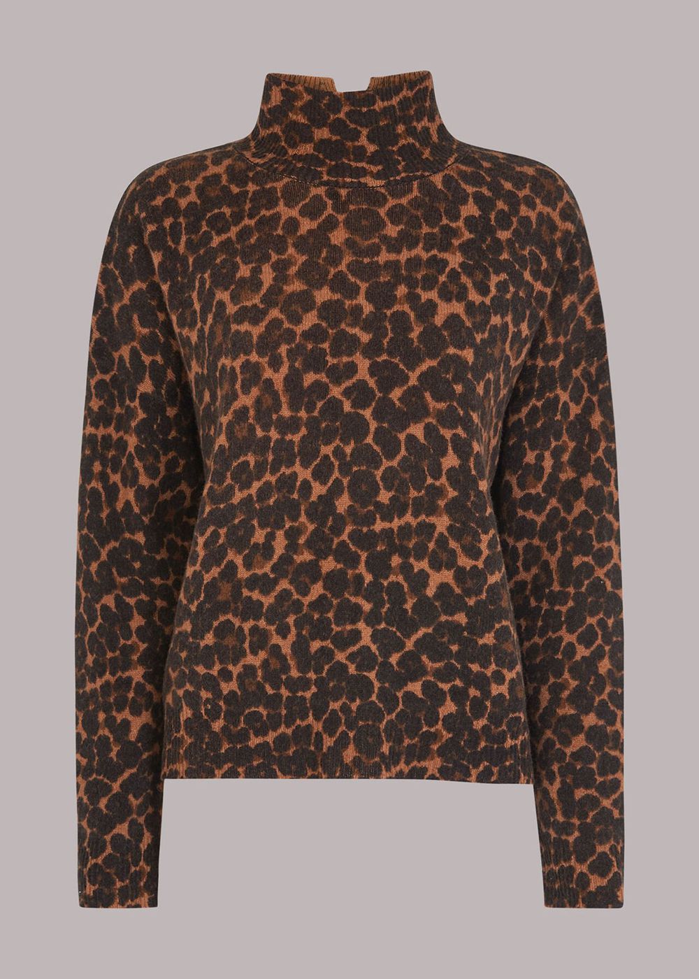 Whistles Smudge Animal Wool Split Knitwear Leopard | US-48029DBAN