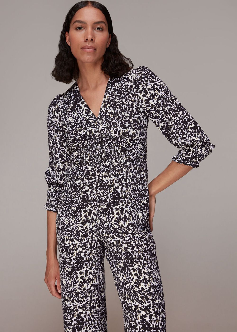 Whistles Smudged Cheetah Jumpsuit Leopard | US-59613TMPI