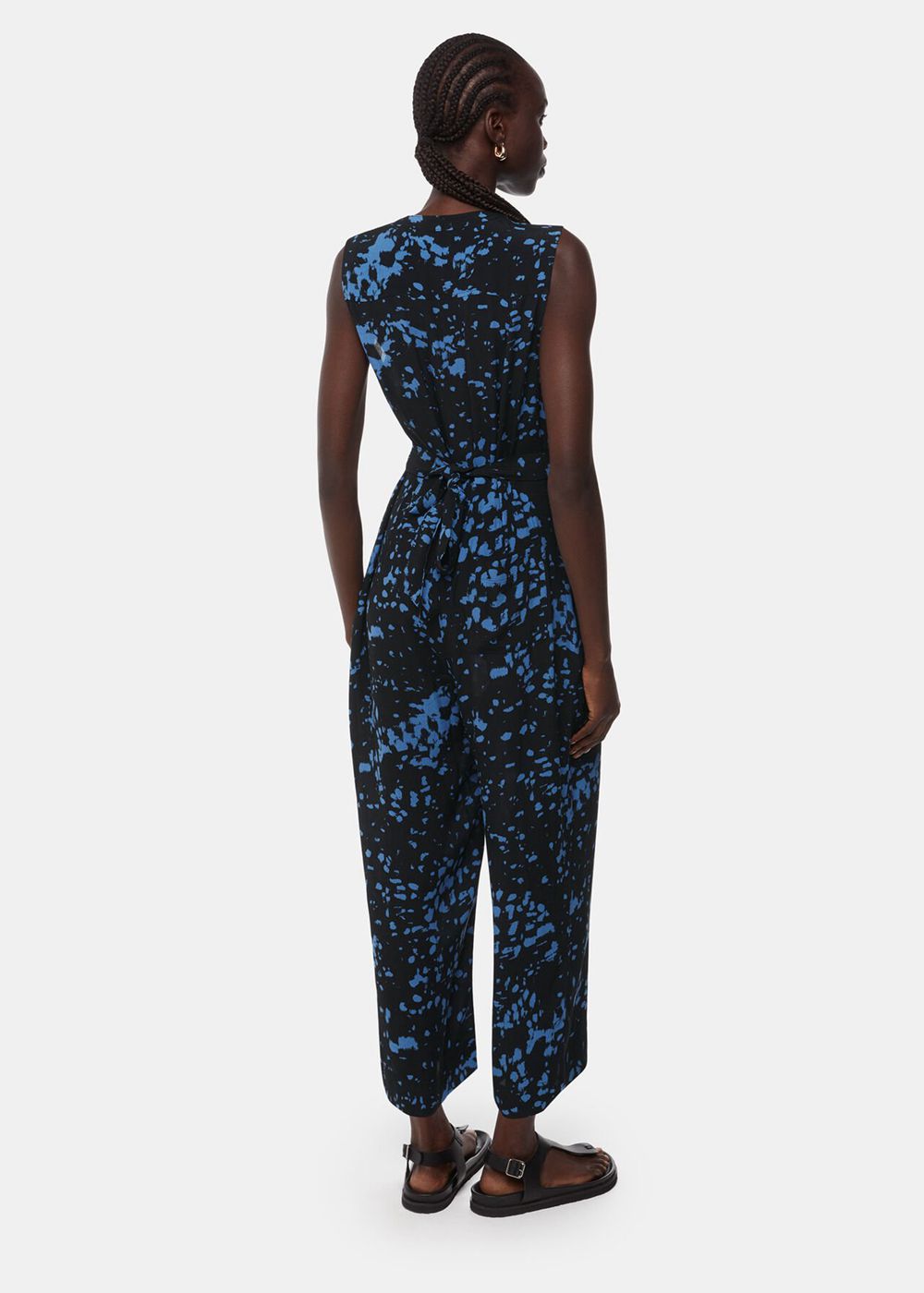 Whistles Smudged Spot Josie Jumpsuit Black / Multicolor | US-30198ERWN