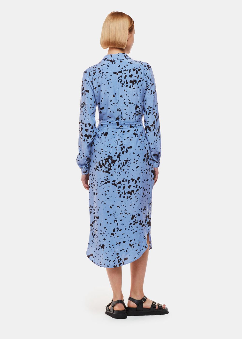 Whistles Smudged Spot Print Imie Dress Blue / Multicolor | US-52760UTCS