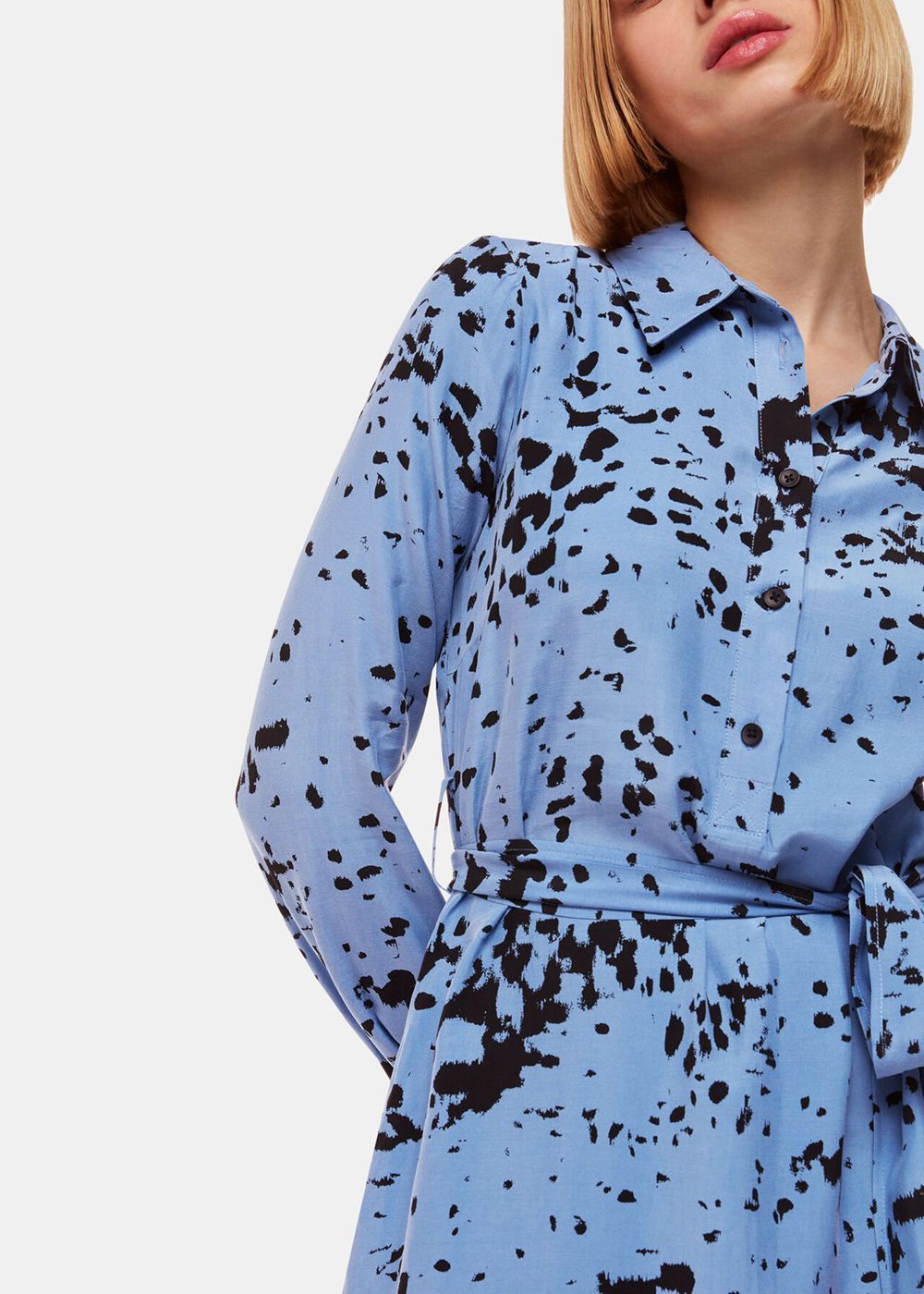 Whistles Smudged Spot Print Imie Dress Blue / Multicolor | US-52760UTCS