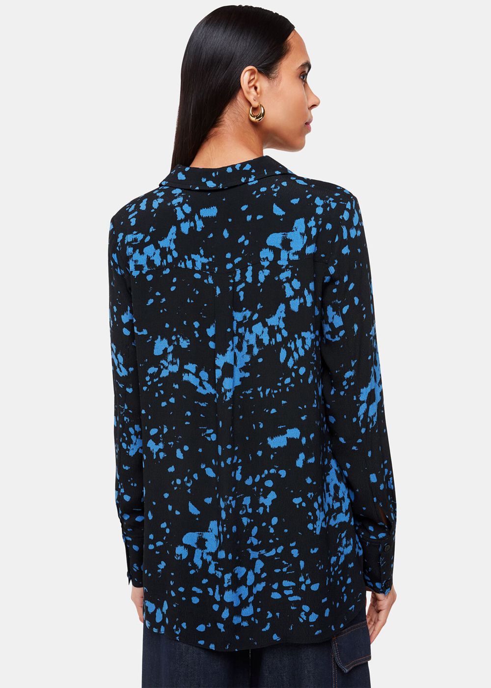 Whistles Smudged Spot Print Shirts Black / Multicolor | US-17348CUWI