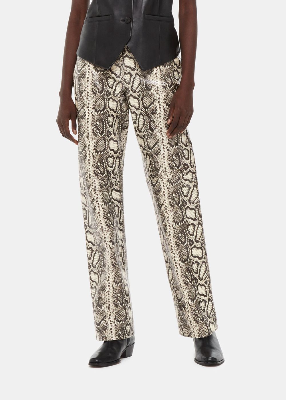 Whistles Snake Print Leather Pants Multicolor | US-63127EFJG