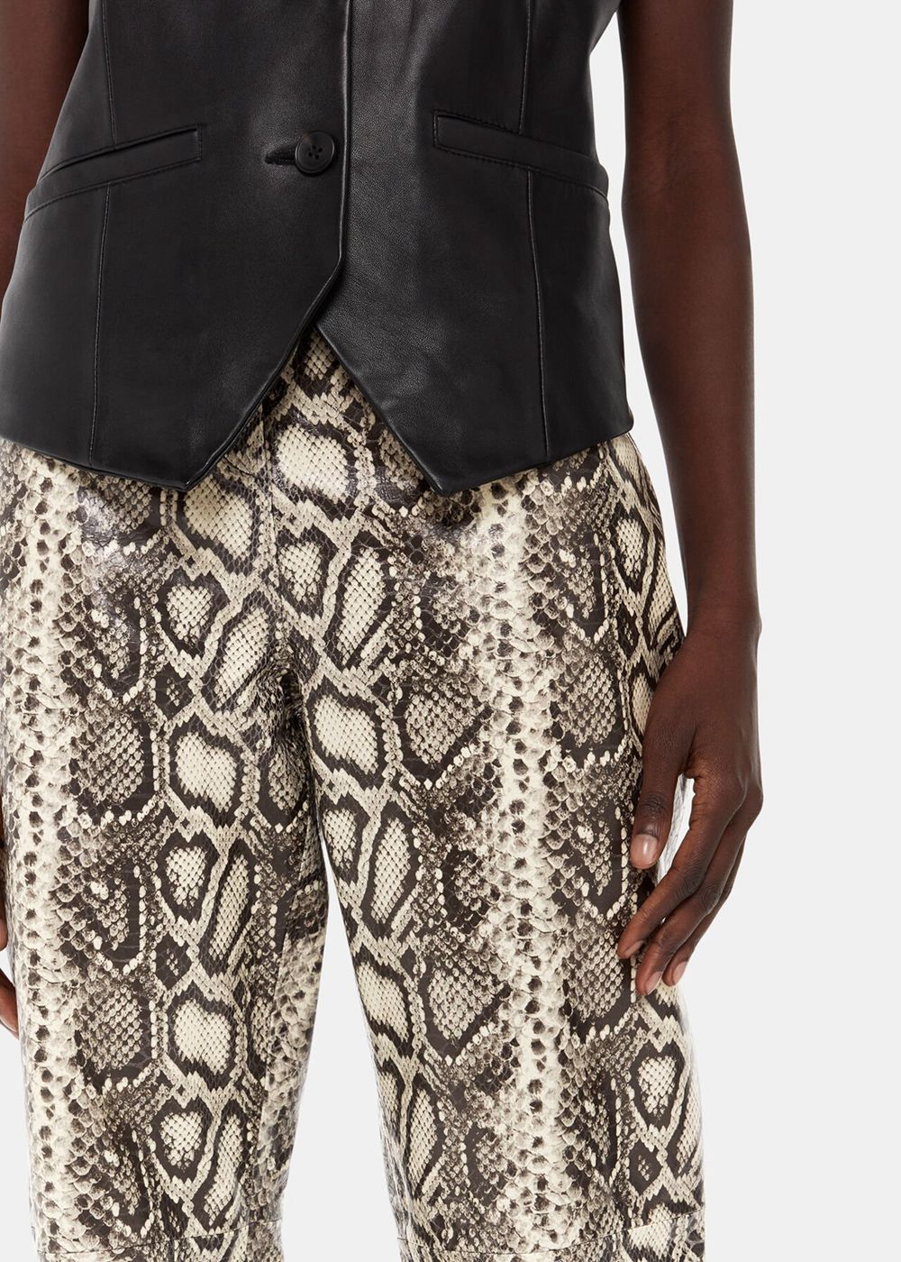 Whistles Snake Print Leather Pants Multicolor | US-63127EFJG