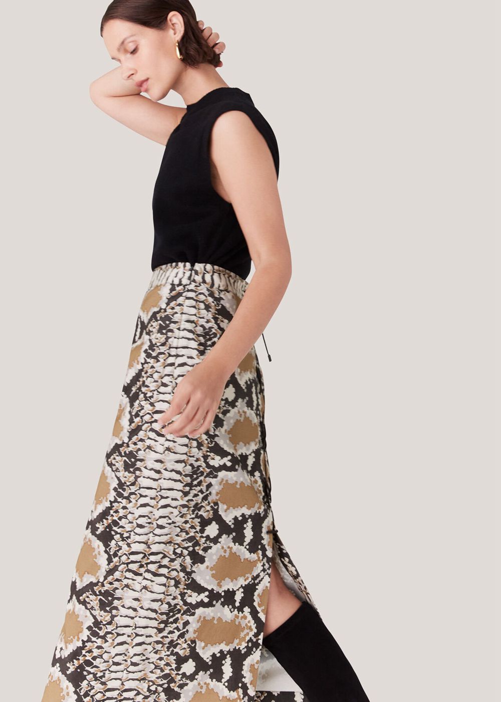 Whistles Snake Print Midi Skirts Snake | US-57982RZMX