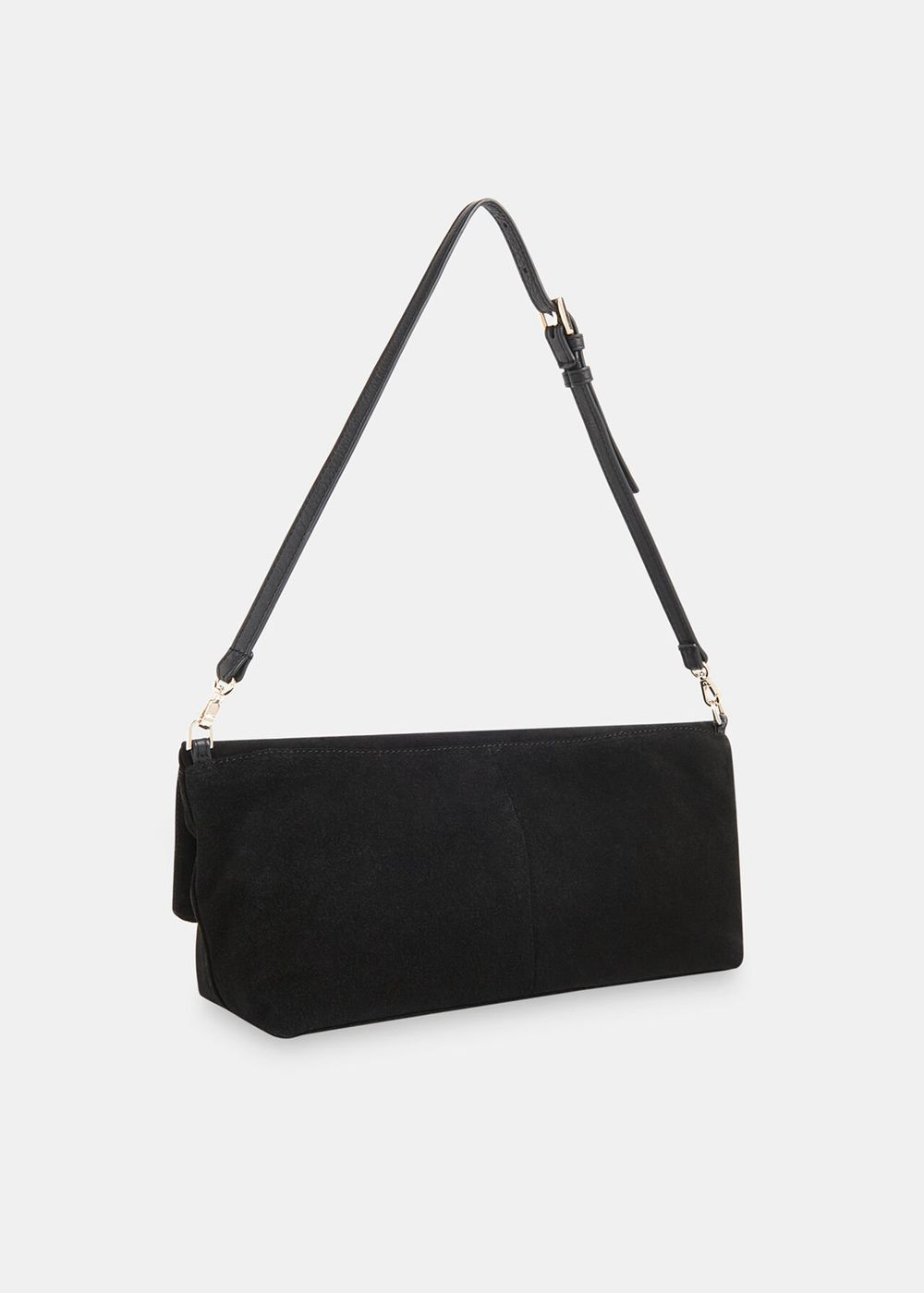 Whistles Sofia Foldover Baguette Bag Black | US-81652IDBN