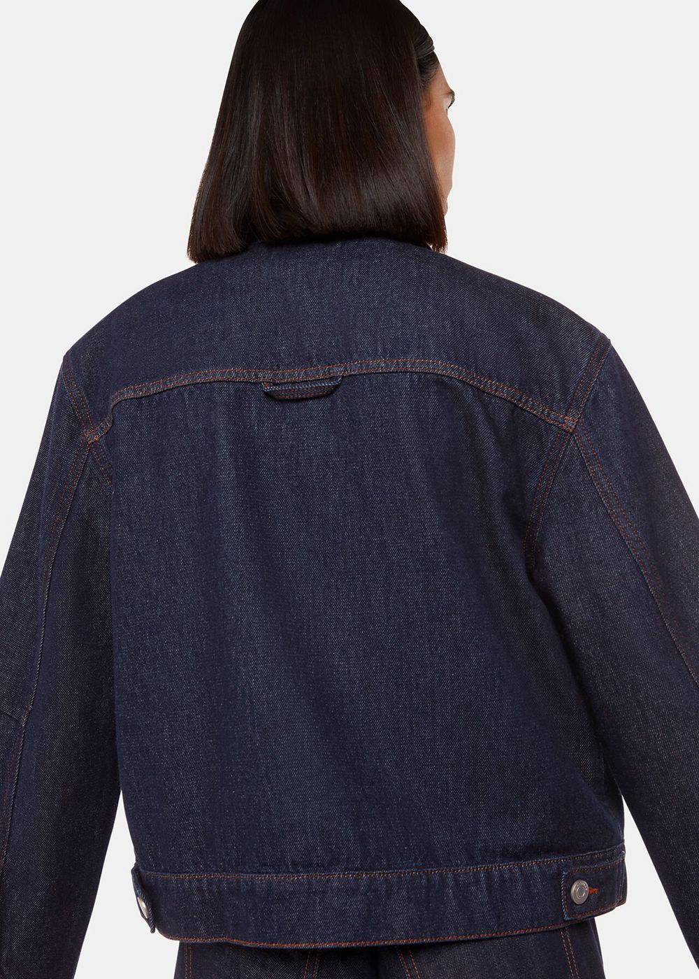 Whistles Sophia Denim Jacket Dark Blue | US-45823DVFS