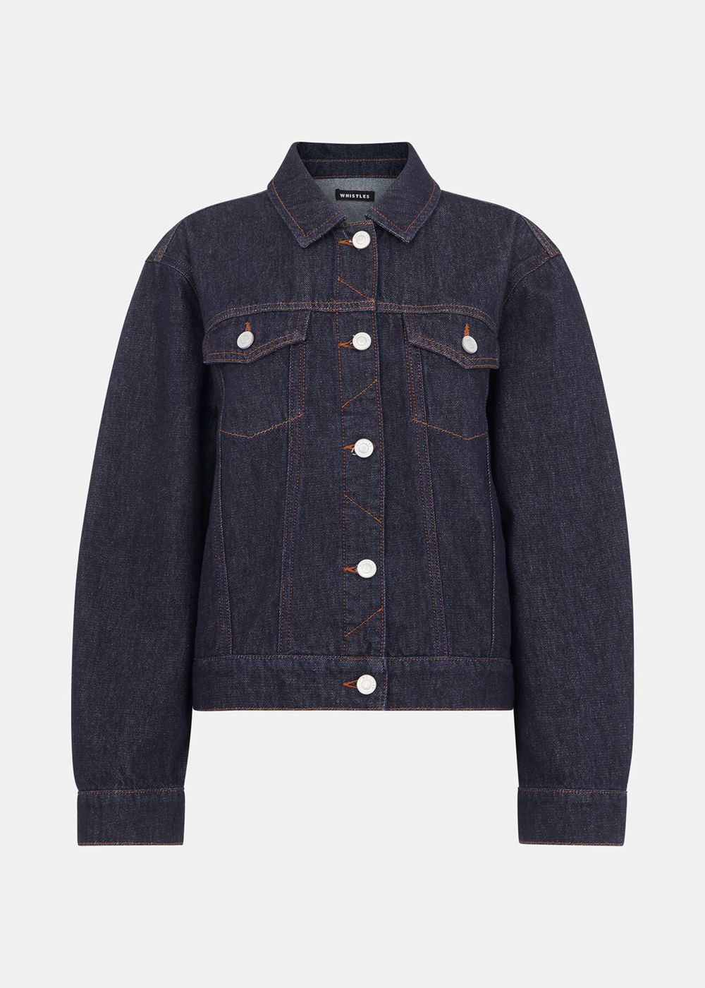 Whistles Sophia Denim Jacket Dark Blue | US-45823DVFS