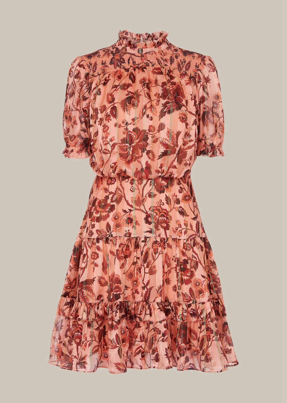 Whistles Sophia Prairie Silk Dress Pink / Multicolor | US-69182RMAV