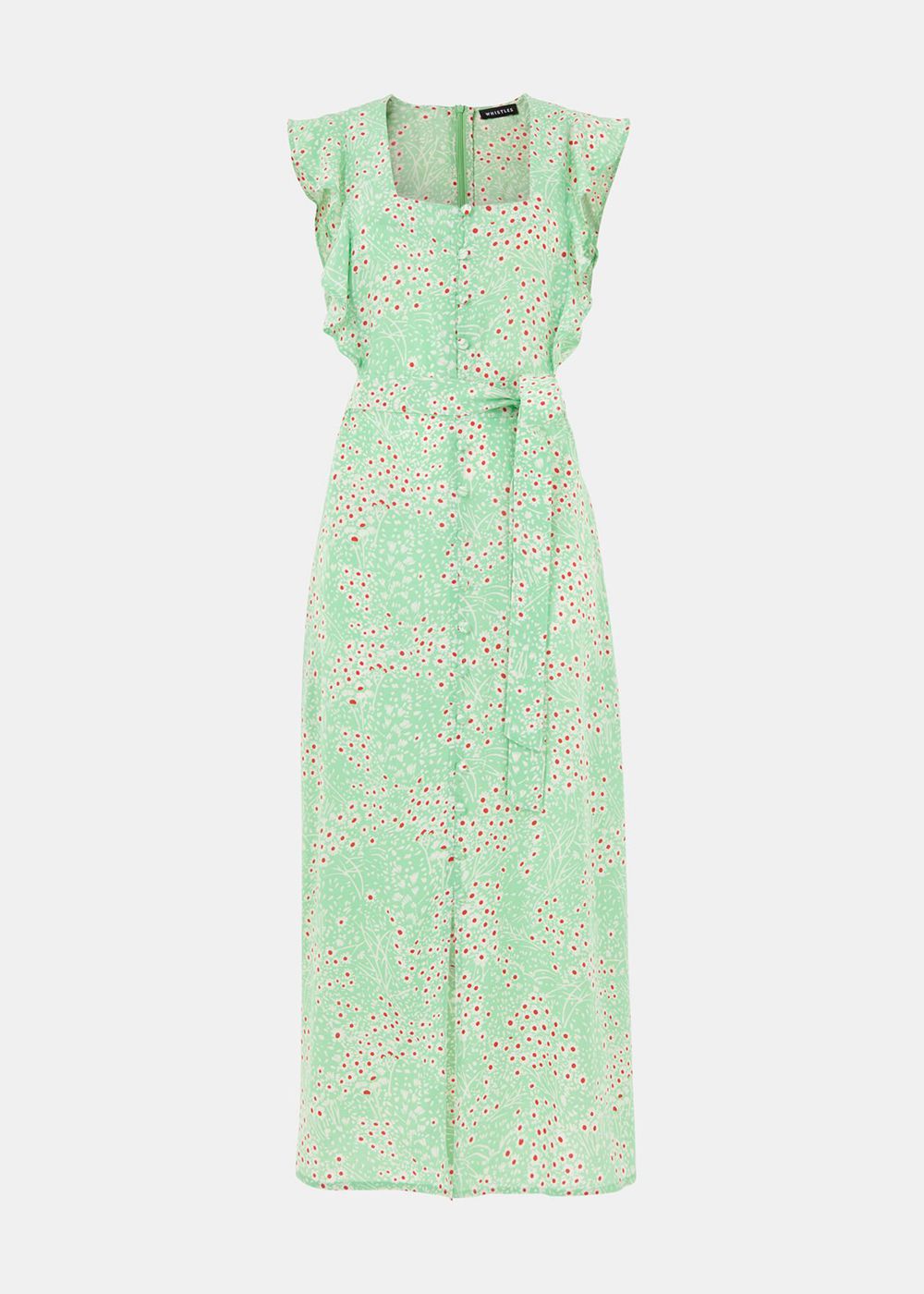 Whistles Sophie Daisy Meadow Midi Dress Green / Multicolor | US-90765ROZI