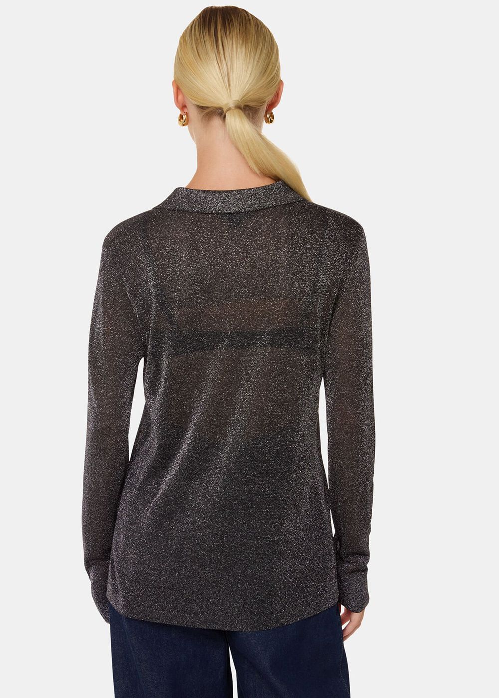 Whistles Sparkle Knit Shirts Black / Multicolor | US-03467MTFG