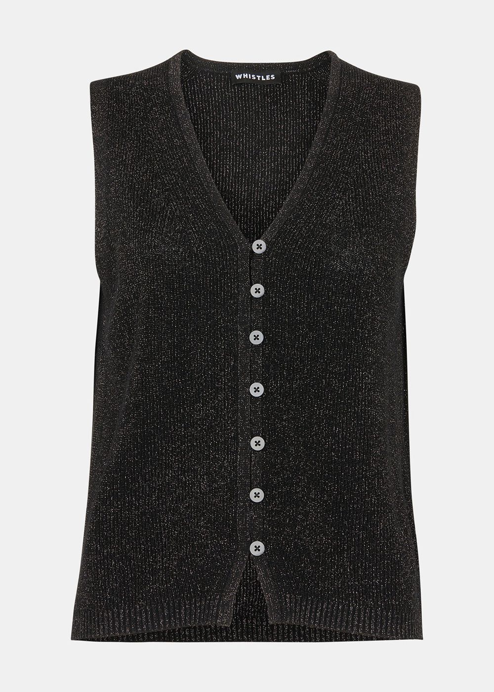 Whistles Sparkle Knit Tank Top Black | US-73594DTEM