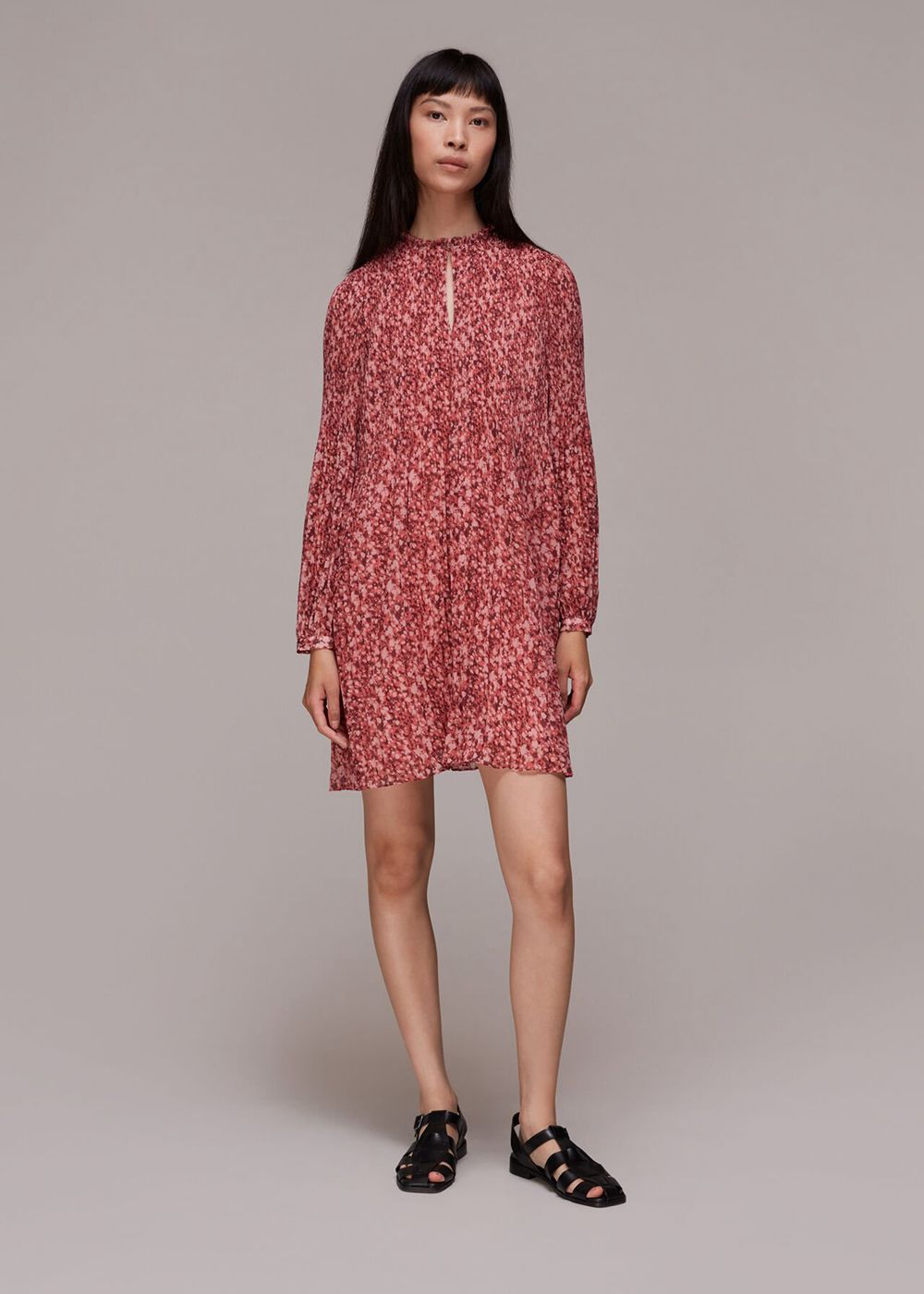 Whistles Speckled Fleck Plisse Dress Pink / Multicolor | US-90347BOCH