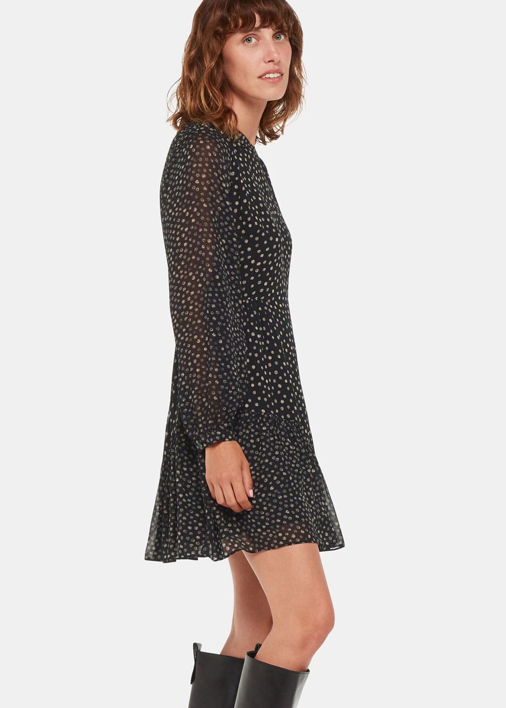 Whistles Speckled Polka Dot Dress Black / Multicolor | US-94752XYZC