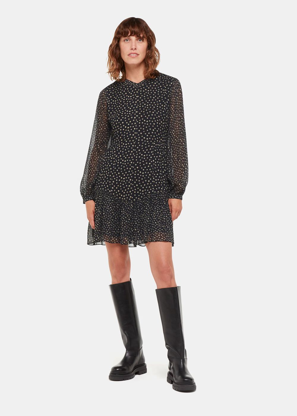 Whistles Speckled Polka Dot Dress Black / Multicolor | US-94752XYZC