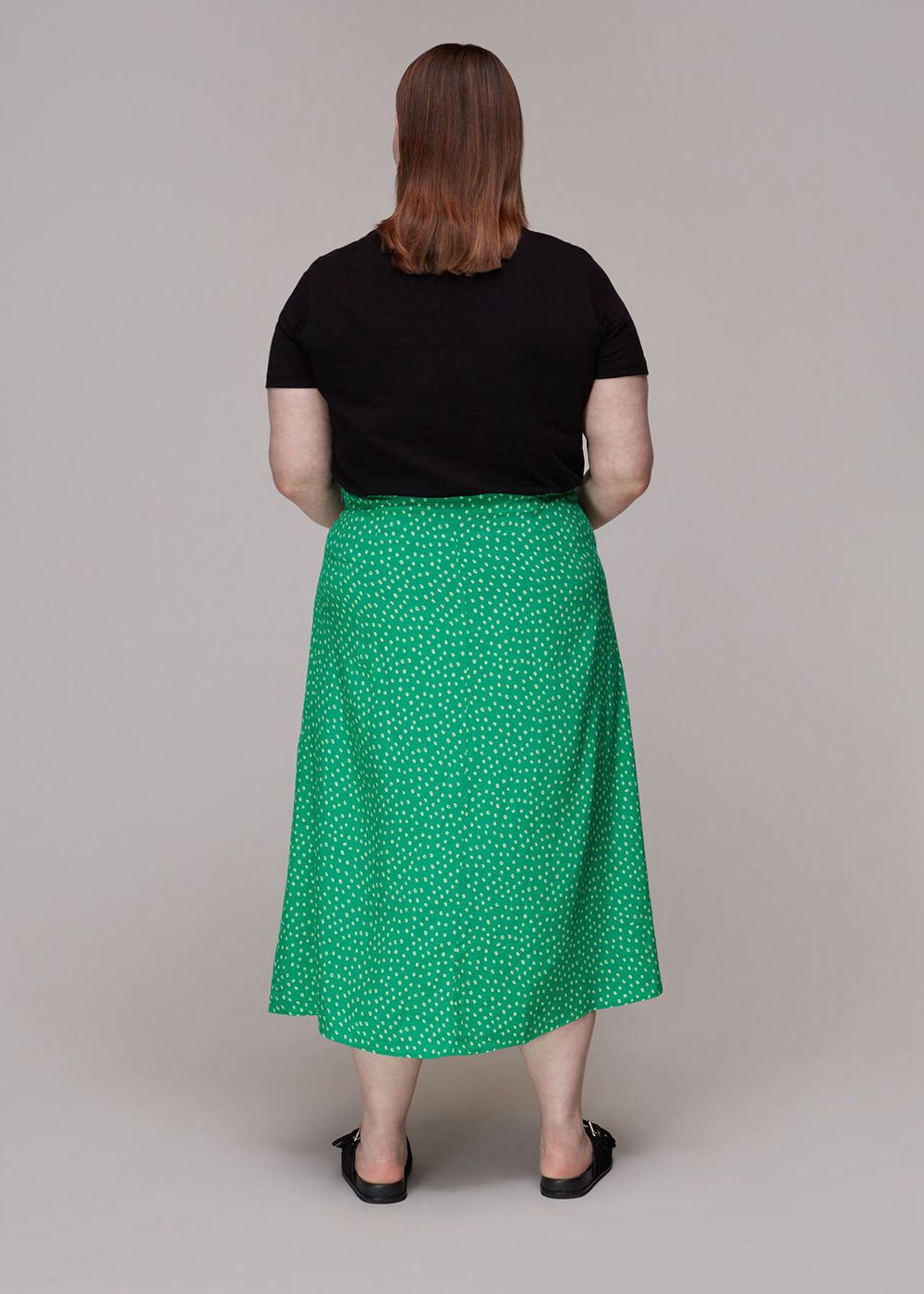 Whistles Spot Print Button Skirts Green / Multicolor | US-72583VXQD