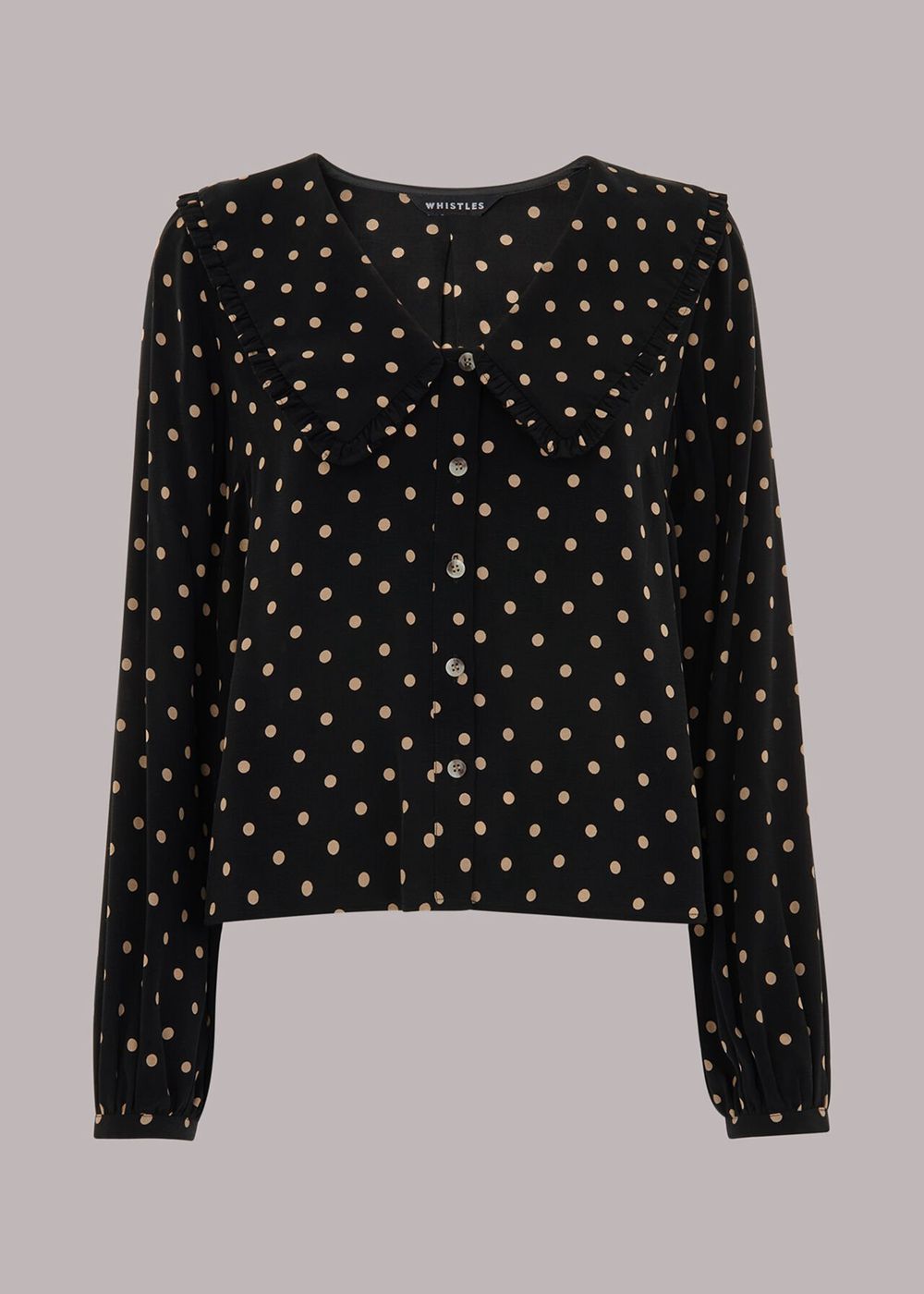 Whistles Spot Print Collar Top Black / Multicolor | US-81942VAEH