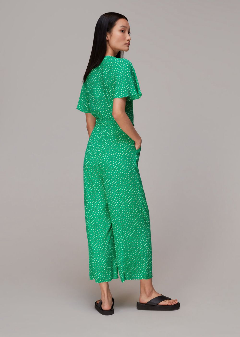 Whistles Spot Print Jemma Jumpsuit Green / Multicolor | US-28314NGLF