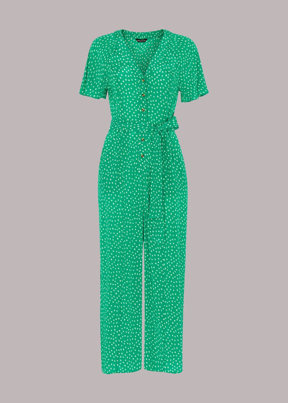 Whistles Spot Print Jemma Jumpsuit Green / Multicolor | US-28314NGLF