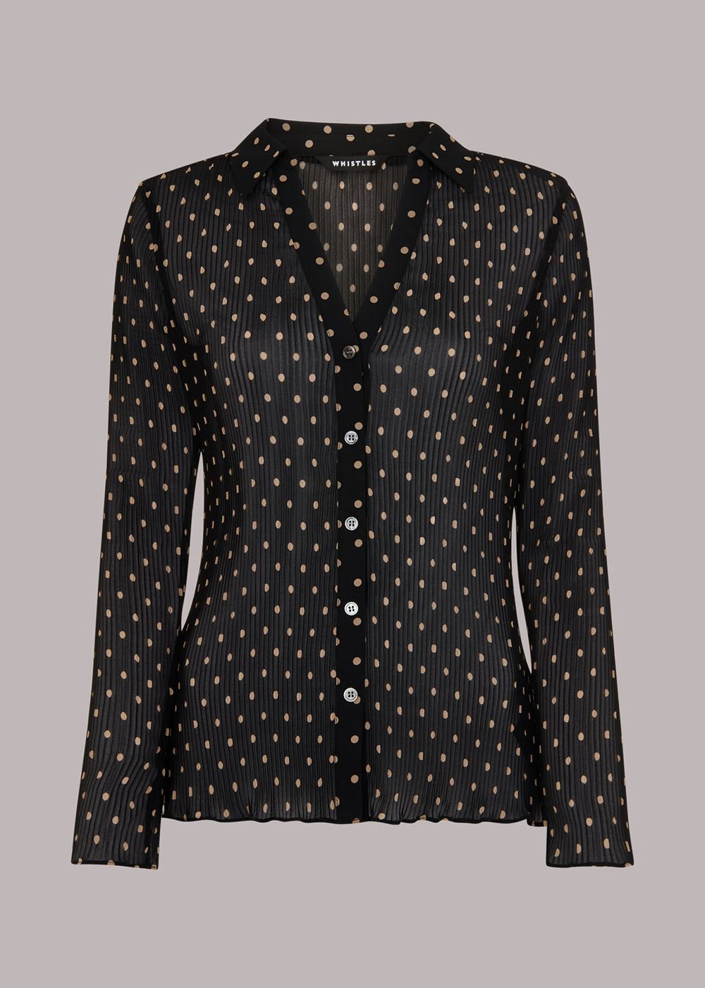 Whistles Spot Print Penny Plisse Shirts Black / Multicolor | US-18652SVNO