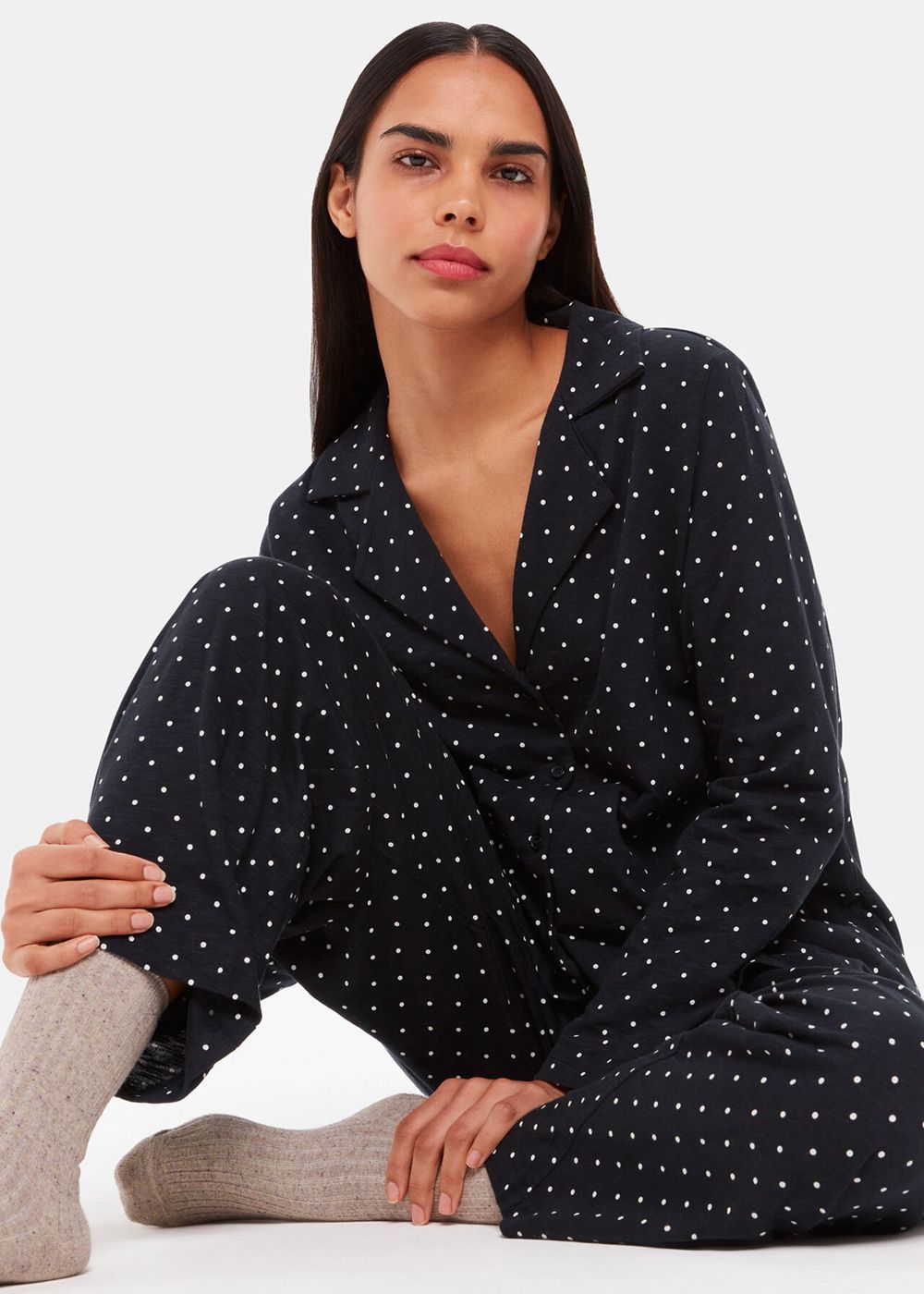 Whistles Spot Print Pyjamas Black / Multicolor | US-18943EVWX