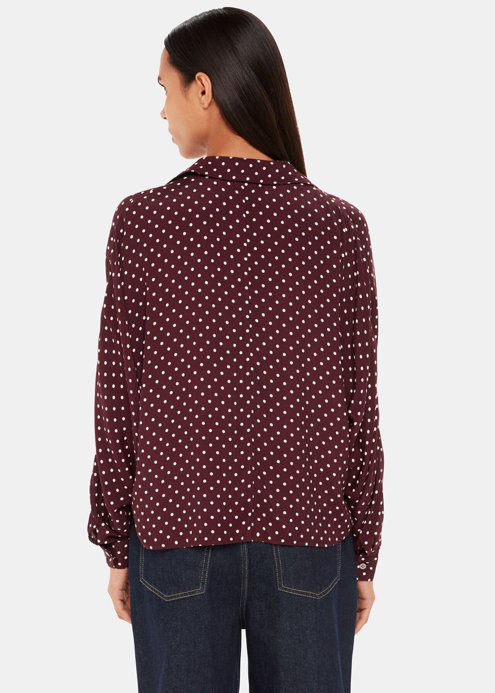 Whistles Spot Print Ramona Shirts Burgundy / Multicolor | US-75382VJOA