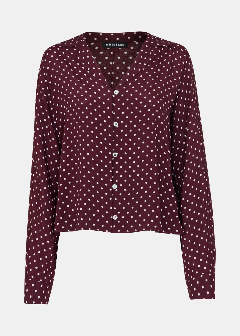 Whistles Spot Print Ramona Shirts Burgundy / Multicolor | US-75382VJOA