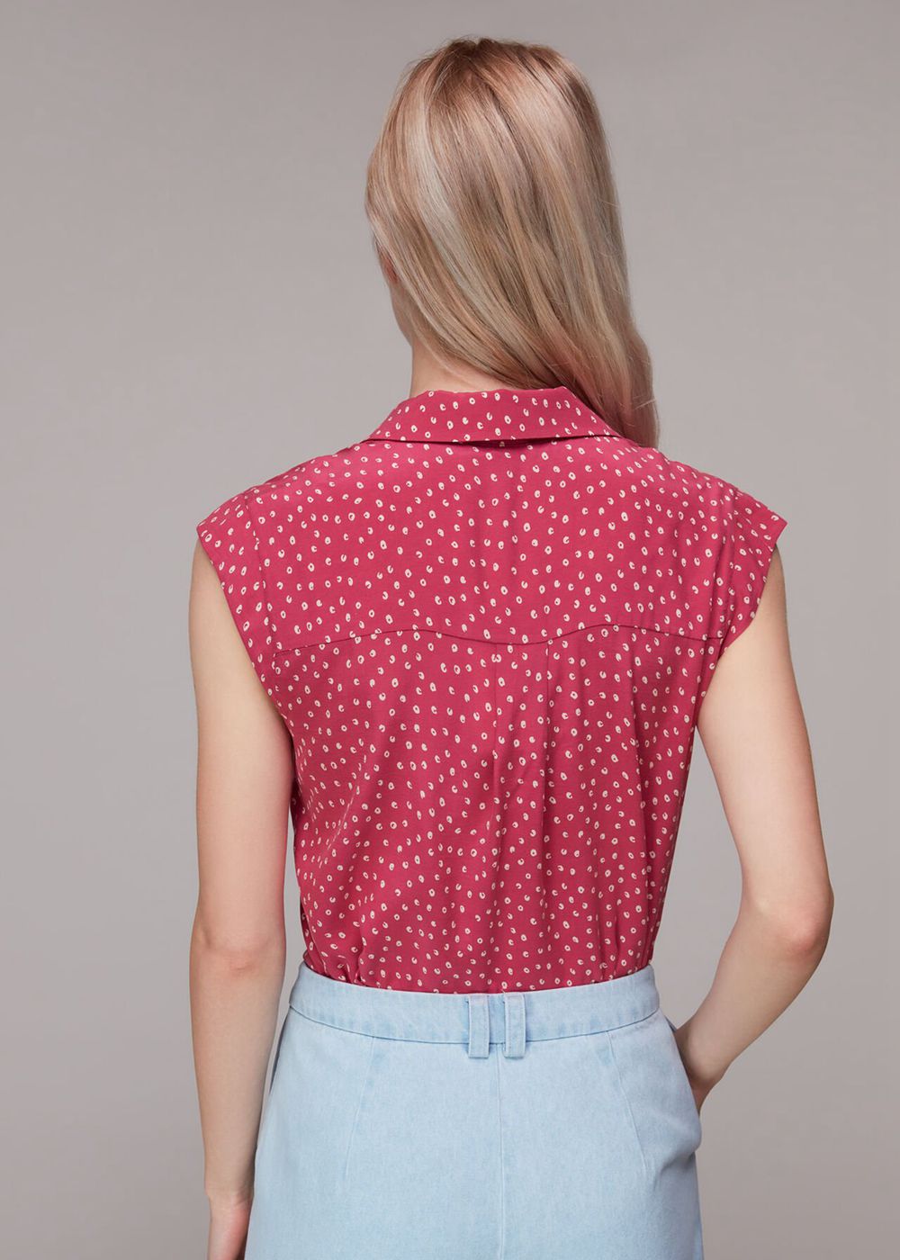 Whistles Spot Print Sleeveless Shirts Pink / Multicolor | US-81597KRGC