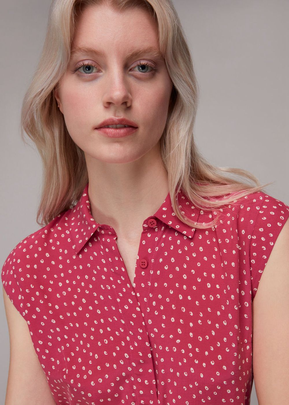 Whistles Spot Print Sleeveless Shirts Pink / Multicolor | US-81597KRGC