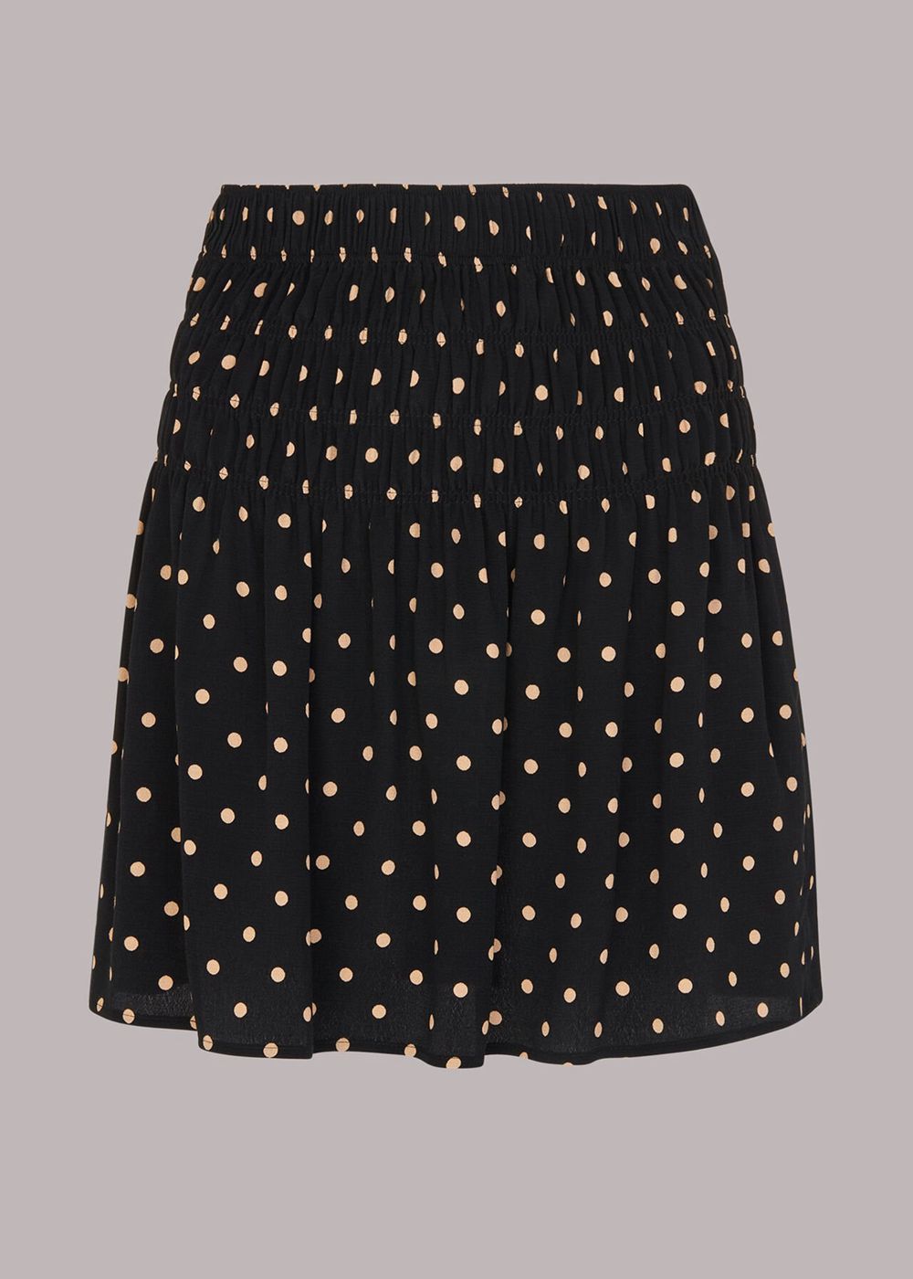 Whistles Spot Shirred Mini Skirts Black / Multicolor | US-86271TRPV