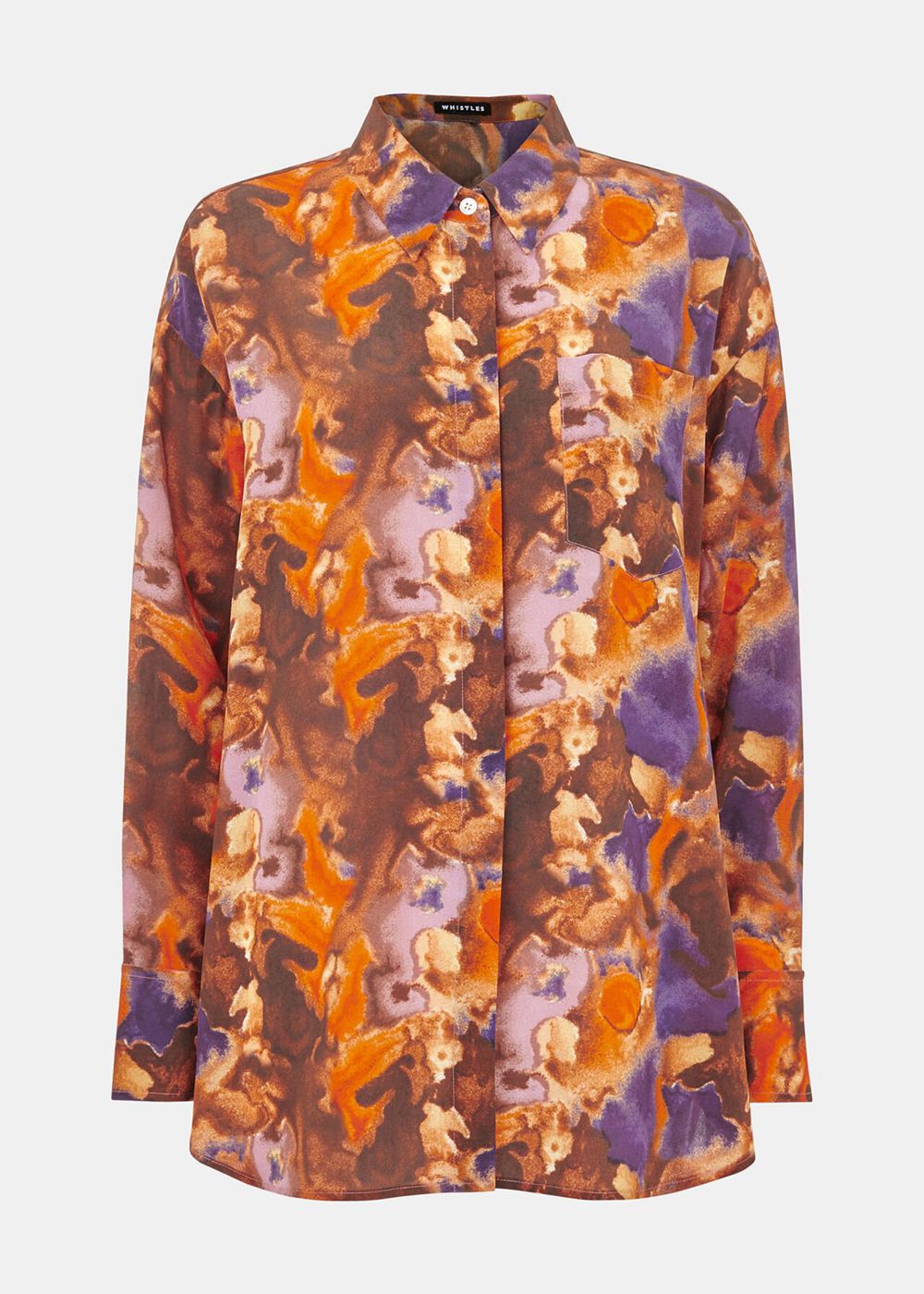 Whistles Sprayed Texture Silk Shirts Multicolor | US-51930QXIC