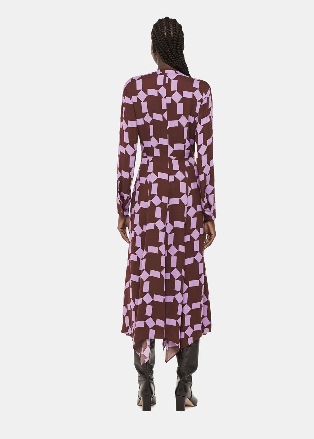 Whistles Spun Check Midi Dress Purple / Multicolor | US-19205RFUY