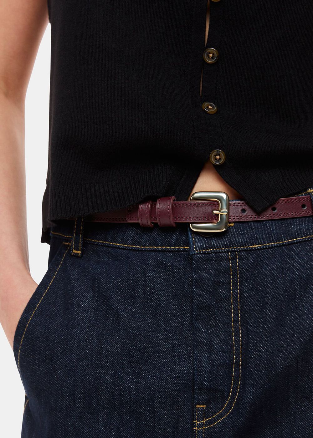 Whistles Square Buckle Belt Purple | US-24013FKEP