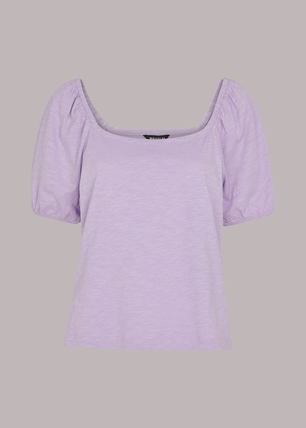 Whistles Square Neck Puff Sleeve Top Purple | US-30579STZB