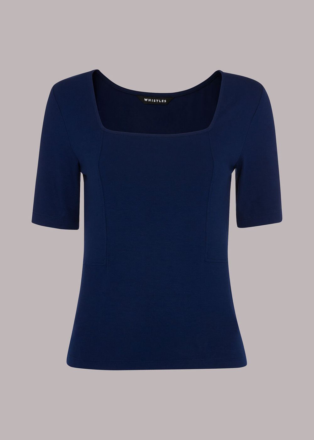 Whistles Square Neck T-Shirt Navy | US-32184DBCL