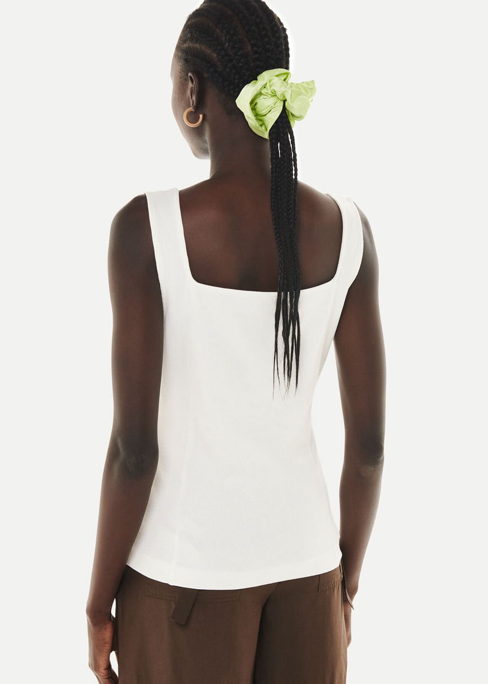 Whistles Square Neck Tank Top White | US-30281EFPD