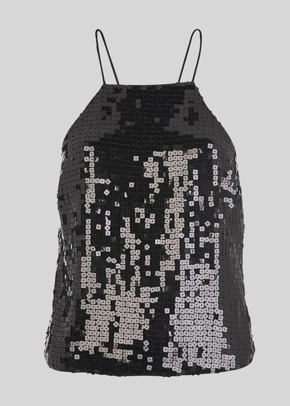 Whistles Square Sequin Cami Top Black | US-16394KYQT